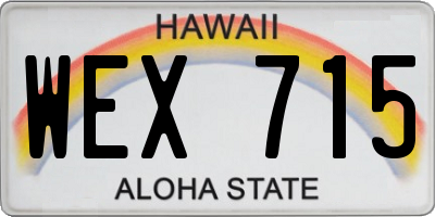 HI license plate WEX715