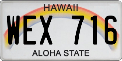 HI license plate WEX716