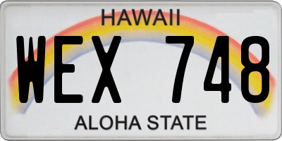 HI license plate WEX748