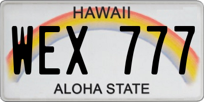 HI license plate WEX777