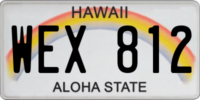 HI license plate WEX812