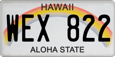 HI license plate WEX822