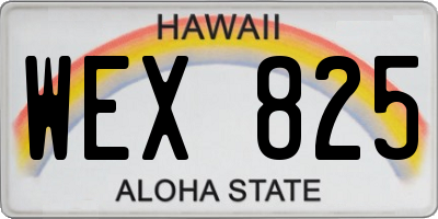 HI license plate WEX825