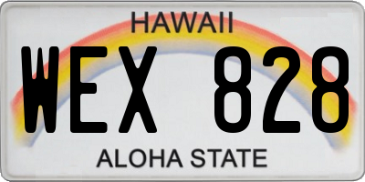 HI license plate WEX828