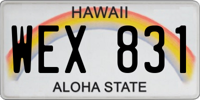 HI license plate WEX831