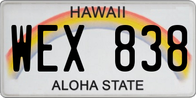 HI license plate WEX838