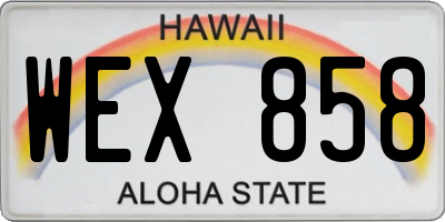 HI license plate WEX858