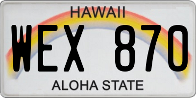 HI license plate WEX870