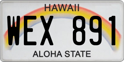 HI license plate WEX891