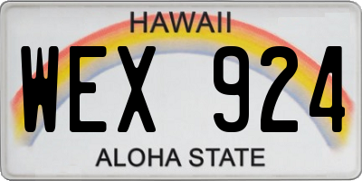 HI license plate WEX924