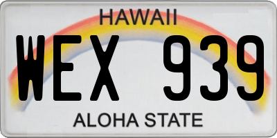 HI license plate WEX939