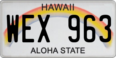 HI license plate WEX963
