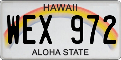 HI license plate WEX972