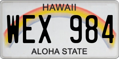 HI license plate WEX984