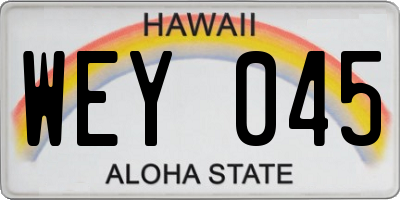 HI license plate WEY045
