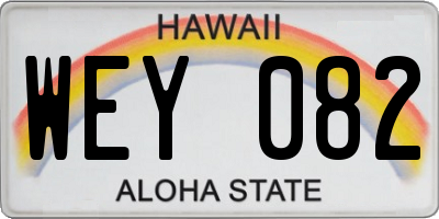 HI license plate WEY082