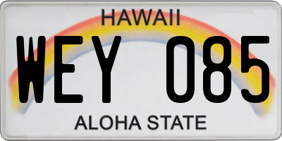 HI license plate WEY085