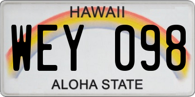 HI license plate WEY098
