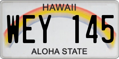 HI license plate WEY145