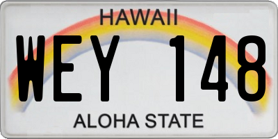 HI license plate WEY148