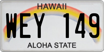 HI license plate WEY149
