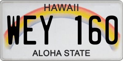 HI license plate WEY160