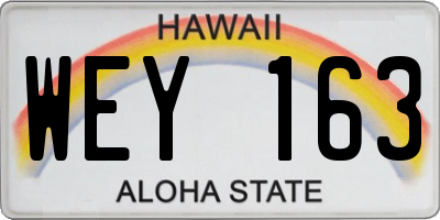 HI license plate WEY163