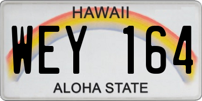 HI license plate WEY164