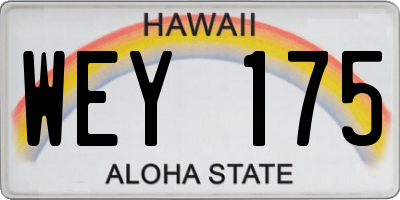 HI license plate WEY175