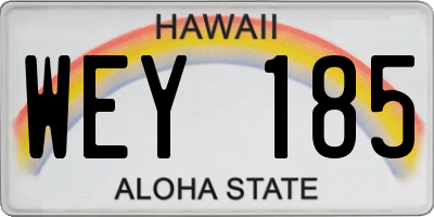 HI license plate WEY185