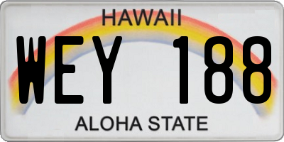 HI license plate WEY188