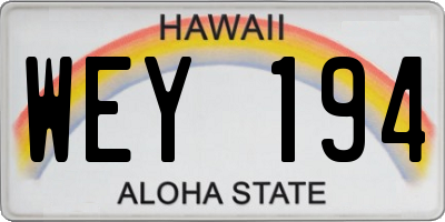 HI license plate WEY194