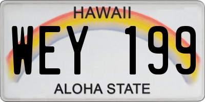 HI license plate WEY199