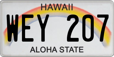 HI license plate WEY207