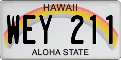 HI license plate WEY211