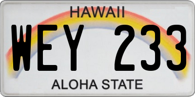 HI license plate WEY233