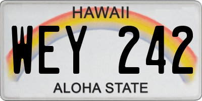 HI license plate WEY242