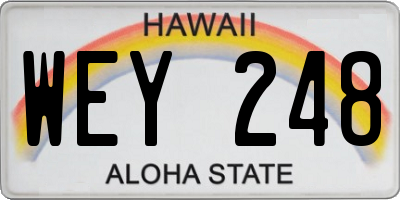 HI license plate WEY248