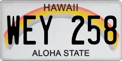 HI license plate WEY258