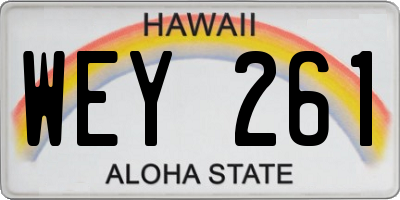 HI license plate WEY261