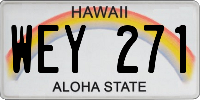 HI license plate WEY271