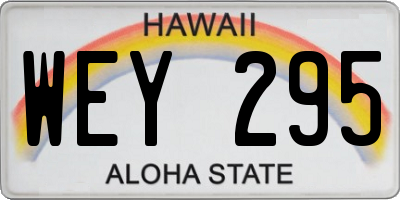 HI license plate WEY295