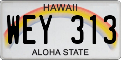 HI license plate WEY313