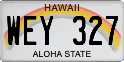 HI license plate WEY327