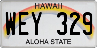 HI license plate WEY329