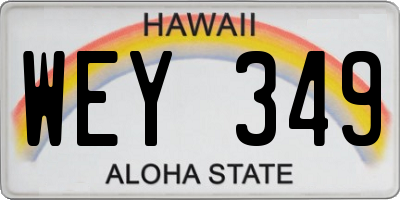 HI license plate WEY349