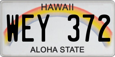 HI license plate WEY372
