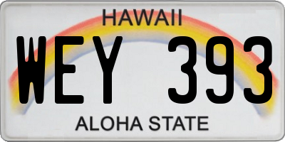 HI license plate WEY393