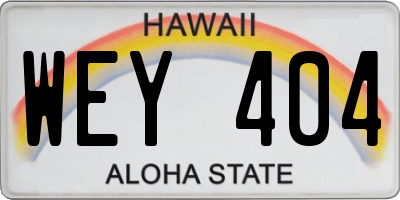HI license plate WEY404
