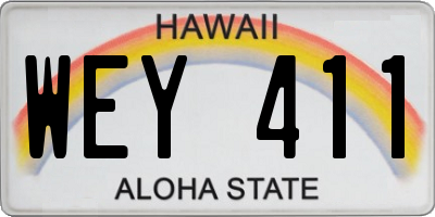 HI license plate WEY411